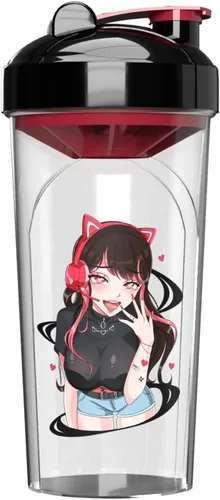 Sexy Gamer Gear - Botella agitadora de anime, mezclador de bebidas para juegos, preentrenamiento, batidos de proteínas, batidos de reemplazo de