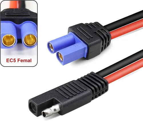 Miniatura 4 de Cable conector EC5 hembra a SAE, cable adaptador de alimentación automotriz para fuente de alimentación de baterías de panel solar de motor