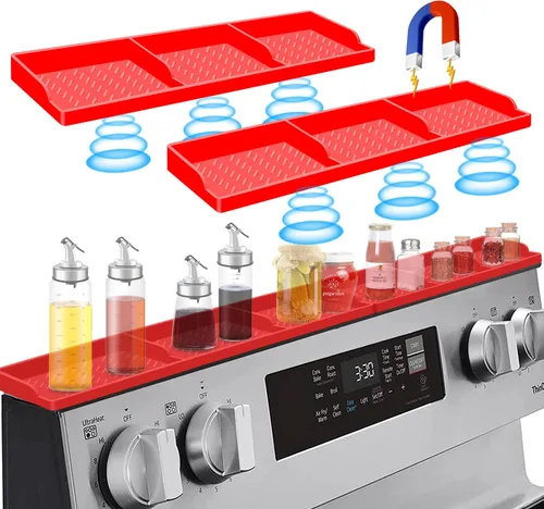 Miniatura 7 de Hydream Estufa de silicona para estante, magnético de 30 pulgadas sobre la estufa, estante de especias, imán organizador de cocina sobre la parte