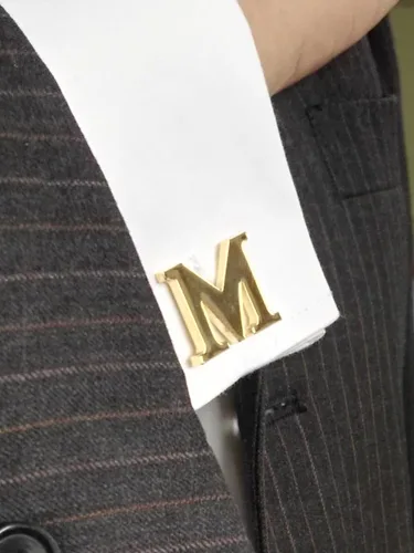 Miniatura 3 de Gemelosmancuernas de oro con el alfabeto con caja de regalo, para hombres