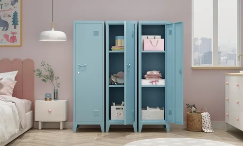 Miniatura 7 de MIOCASA Armario de Metal Gabinete de Oficina para el Hogar Armarios de Almacenamiento con Puertas y Estantes Archivador con Cerradura Organizador