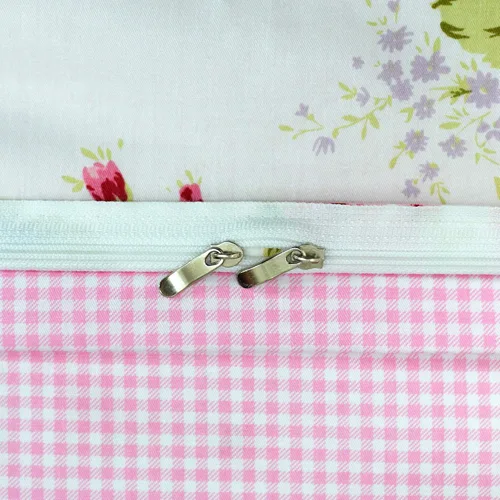 Miniatura 6 de FADFAY Juego de funda de edredón rosa desgastada, colección de ropa de cama floral rosa, elegante juego de funda de edredón de encaje de princesa