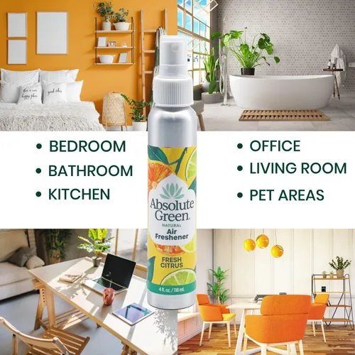 Miniatura 2 de Absolute Green Ambientador 100% natural en aerosol, no tóxico, ecológico, seguro en casa, alimentos, niños y mascotas, eliminador de olores