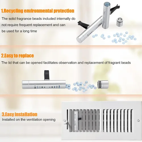 Miniatura 4 de Weysat Ambientador de aire para toda la casa, 6 unidades, difusor pasivo esencial, clips de ventilación, colocación más fácil, filtro de horno HVAC