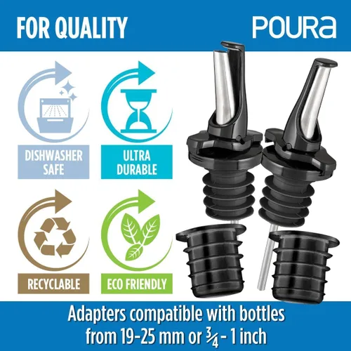 Miniatura 3 de Boquilla para verter licor 3 en 1, boquilla de aceite de oliva con tapas integradas para una protección óptima contra la mosca y el polvo, apto