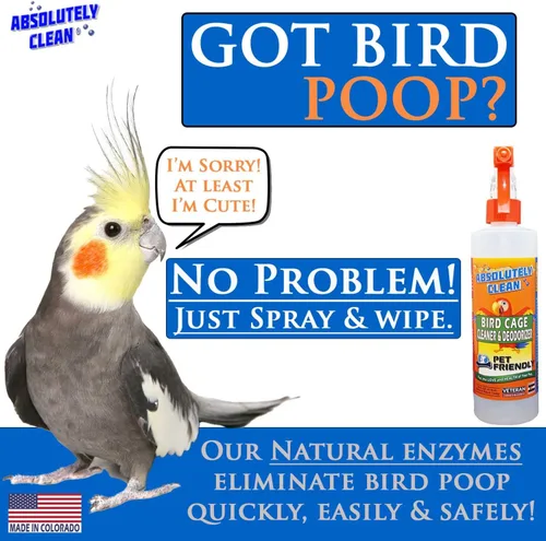 Miniatura 2 de Limpiador y desodorante para jaula de pájaros Absolutely Clean Asombroso - Solo rocíe/limpie - Elimina de manera segura y fácil los desordenes