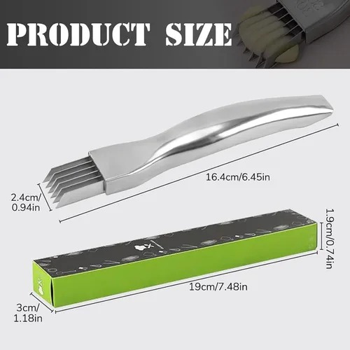 Miniatura 2 de Shred Silk The Knife, Cortador de Cebolla Verde Actualización 2025 de Acero Inoxidable Herramienta de Cocina para Cortar Verduras Cebolla Ajo