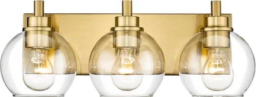 Miniatura 29 de Accesorios de iluminación de baño, luz de tocador mate negra de 2 luces, apliques de pared modernos con pantalla de globo de vidrio transparente