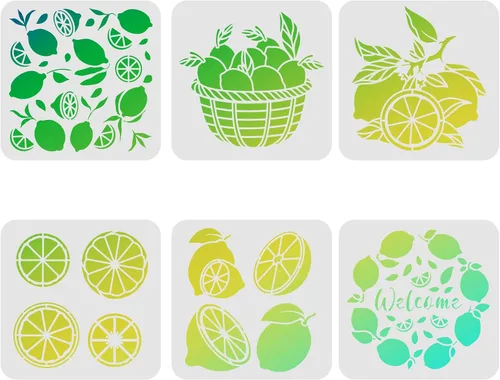 Miniatura 9 de FINGERINSPIRE 9 plantillas de plantillas de animales de 7.9 x 7.9 pulgadas, patrón de pintura de plástico – mono, oso, pájaro, elefante, ciervo