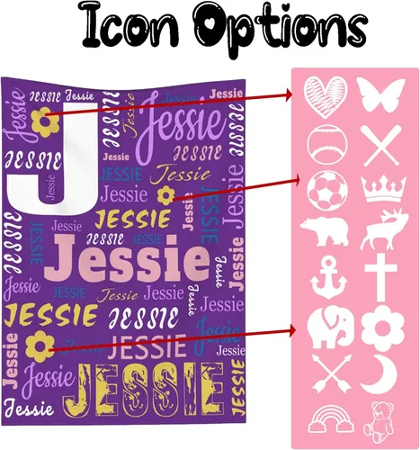 Miniatura 3 de Manta personalizada con nombre para niños y adultos, mantas personalizadas para niñas y niños, manta de franela personalizada con nombre