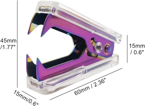 Miniatura 2 de NatSumeBasics Lindo removedor de grapas de arcoíris, herramienta de extracción de grapas transparente para el hogar, oficina, escuela, accesorios
