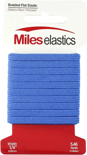 Miniatura 14 de Miles - Elástico plano trenzado, elástico, fuerte elástico, costura elástica, 1/4 pulgadas (0.250 in) por 5,46 yardas (16.4 ft), fuerte elástico