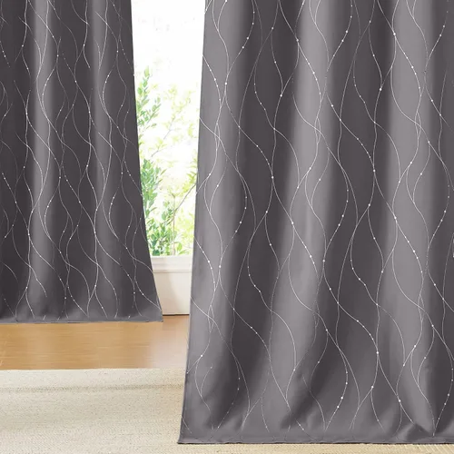 Miniatura 148 de NICETOWN Paneles de Cortinas Opacas para Dormitorio - Tratamiento de Ventanas con Aislamiento Térmico, Ojales Sólidos, Cortinas Opacas con Diseño