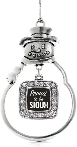 Miniatura 153 de Inspired Silver - Adorno de rodillo de reina - Adorno cuadrado de plata con muñeco de nieve con joyas de circonita cúbica