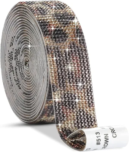 Miniatura 14 de Zonon - Tiras adhesivas con diamantes de imitación para manualidades y decoración de Navidad, automóvil y celular, rollo, cinta con joyas, 2 mm