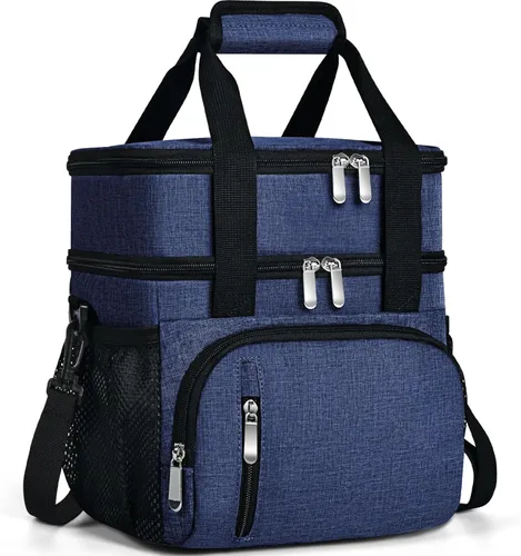 Miniatura 24 de Lonchera para Hombres, Bolsa de Almuerzo con Doble Aislamiento Reutilizable a Prueba de Fugas Bolsa Refrigeradora Portátil Bolsa de Comida para Negro