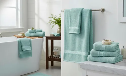 Miniatura 2 de Melissa Linen Toallas de Punta de Dedos Paquete de 4, 100% Algodón Turco, Toallas de Mano Pequeñas para Cuerpo y Cara, 12 x 18 pulgadas, Suaves