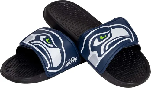 Miniatura 22 de FOCO mens NFL Team Cropped Big Logo Shower Sport Slide Flip Flop Sandals