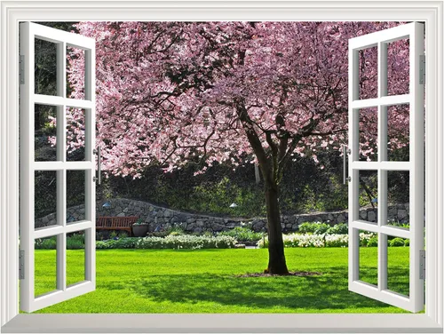 Miniatura 2 de Wall26 - Adhesivo decorativo para pared, diseño desmontable de flores silvestres primaverales Flor de cerezo en primavera-3