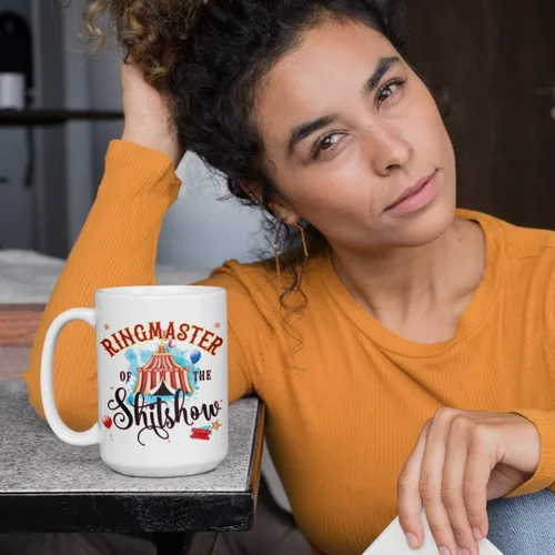 Miniatura 4 de Ringmaster of the Shitshow - Taza para el día de la madre, divertida taza de té sarcástica de cerámica blanca de 11 o 15 onzas para mujer