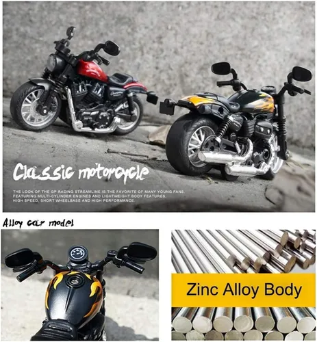 Miniatura 7 de Juguetes de motocicleta con retroceso, pequeño regalo con iluminación musical, motocicletas retro de juguete para niños de 3, 4, 5, 6, 7, 8 años Rojo