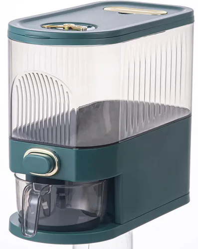 Miniatura 11 de Dispensador Sooyee de 22 libras para arroz, contenedor grande de grano con tapa, cilindro de medición a prueba de humedad, dispensador de cereales