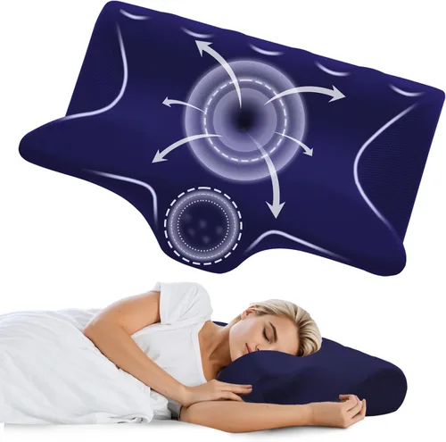 Miniatura 10 de Memory Foam Pillows 2 Pack Neck Pillow - Neck Support Pillow for Pain Relief, Ergonomic Cervical Pillow for Sleeping, Orthopedic Contour Bed Pillow