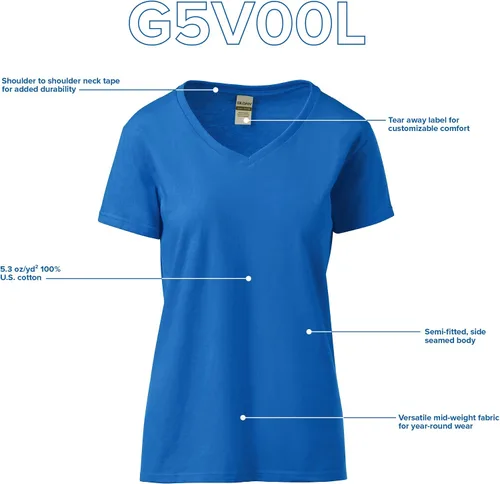 Miniatura 4 de Gildan - Camiseta para mujer con cuello en V de algodón pesado, paquete con 2