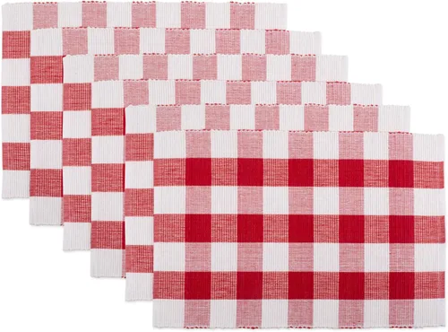 Miniatura 18 de DII Buffalo Check Collection - Juego de manteles individuales clásicos de granja, 13x19, naranja y negro, 6 piezas
