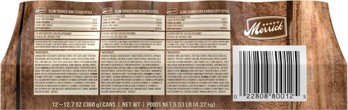 Miniatura 11 de Merrick Chunky - Comida húmeda enlatada para perros, sin cereales, barbacoa en trozos, 12.70 onzas (caja de 12)