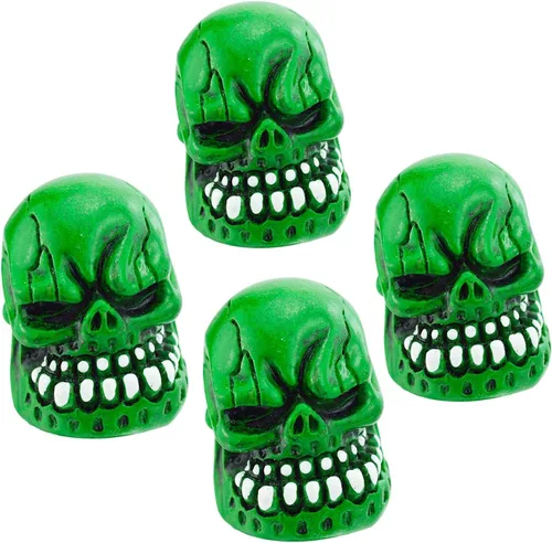 Miniatura 5 de Lunsom Tapas de vástago de válvula de neumático de calavera para válvulas de aire de automóvil, cubierta de vástagos de rueda de presión, accesorios