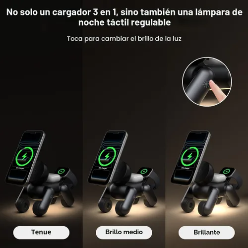 Miniatura 3 de Estación de carga 3 en 1 para dispositivos Apple, soporte magnético inalámbrico de carga rápida compatible con MagSafe para iPhone