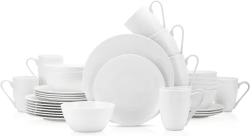 Miniatura 16 de Stone Lain Alexandria - Juego de vajilla de 16 piezas de porcelana china, blanco