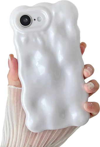 Miniatura 94 de XIZYO Funda para iPhone 13 de 6.1 pulgadas, bonito patrón de ondas, estético, 3D, rizado, ondulado, chapado en purpurina, para mujeres y niñas, Azul