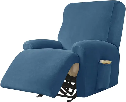 Miniatura 19 de Fundas de terciopelo para sillas reclinables, fundas suaves para sillas reclinables, fundas lavables para sofá reclinable con bolsillo lateral