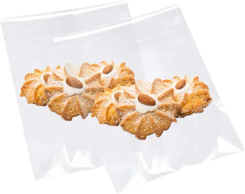 Miniatura 6 de Geyoga 240 bolsas de celofán de plástico transparente de 4 tamaños, resellables, autoadhesivas, para galletas de caramelo, envoltura decorativa