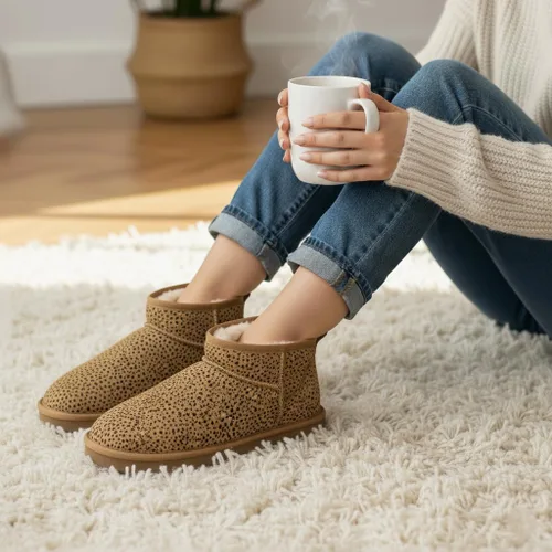 Miniatura 136 de CUSHIONAIRE, Hip 2 - Botas de nieve de gamuza auténtica para mujer, sin cordones, con cómodo forro de piel de oveja sintética + espuma viscoelástica