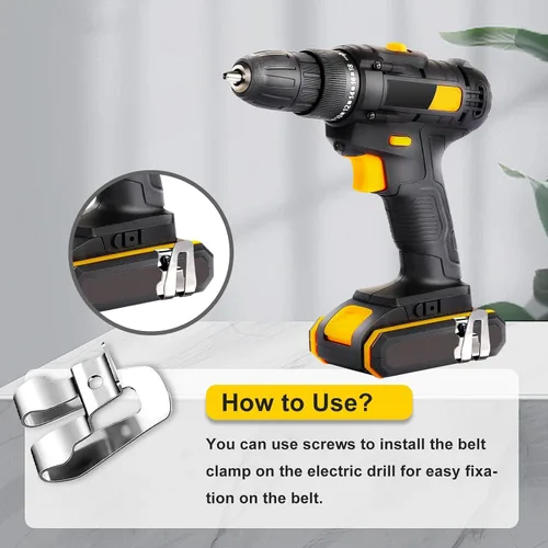 Miniatura 3 de 4 piezas de clip de cinturón para Ryobi, gancho de cinturón con tornillo para herramientas de 18 voltios Ryobi y Ridgid 633586002, clip de cinturón
