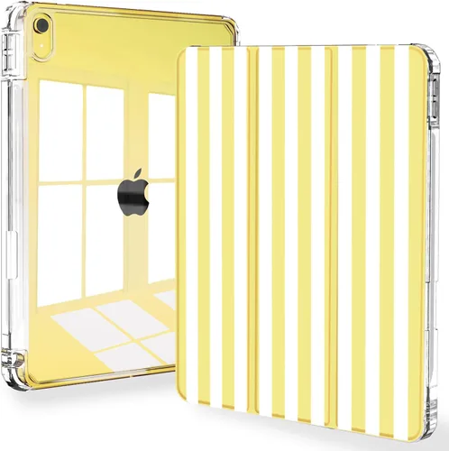 Miniatura 56 de Feams Funda para iPad (A16) 11ª generación de 11 pulgadas 2025, iPad de 10.9 pulgadas 2022, cubierta trasera transparente delgada de tres pliegues