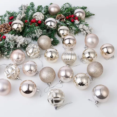 Miniatura 87 de AMS Esferas de Navidad de 2.36 pulgadas/60mm, 34 unidades, adornos grandes, decoraciones para fiestas, inastillables, colgantes festivos para Negro