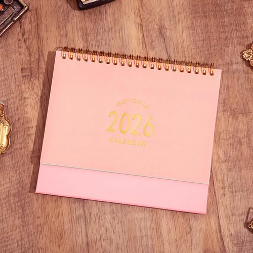 Miniatura 3 de Calendario de escritorio pequeño 2026-2027, calendario de escritorio abatible de pie de enero de 2026 a junio de 2027, calendario mensual de Rosa