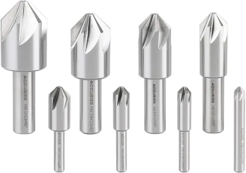 Miniatura 14 de Accusize Industrial Tools Avellanador de la máquina de 60 grados 6 de la flauta H.SS, 8 PC, tierra de la precisión, 0206-0010 60 Grados 6 Flauta