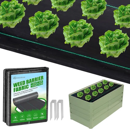 Miniatura 9 de Tela de barrera de malezas de 3 pies x 50 pies – 3.2 oz Premium Heavy Duty Weed Block cubierta del suelo con 20 clavijas de seguridad en forma de U