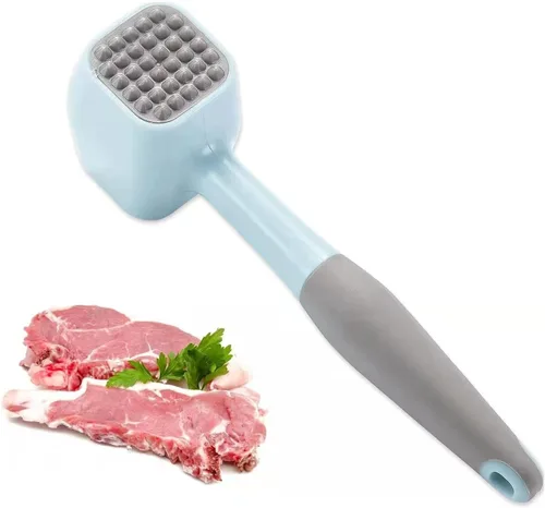 Miniatura 9 de Mazo de martillo ablandador de carne con mango de goma de agarre cómodo, golpeador de carne de doble cara para ablandar carne, carne de res, pollo