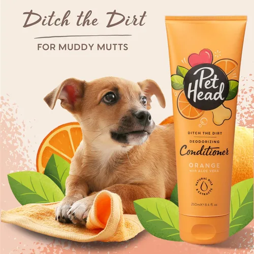 Miniatura 3 de Pet Head Ditch the Dirt - Acondicionador para perros, aroma naranja, desodorizante para perros malolientes, limpia en profundidad y elimina olores