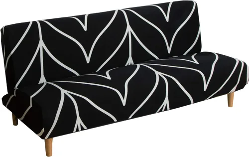 Miniatura 12 de Cornasee Funda Elástica a Rayas para Sofá Cama Funda de Futón, Fundas Completas para Sofá Plegable sin Brazos Protector de Muebles, Lavable a