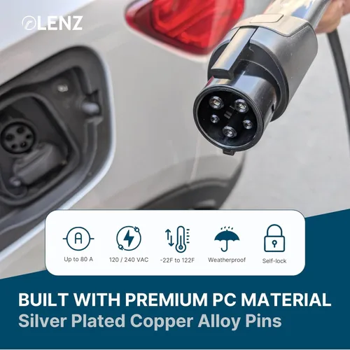 Miniatura 3 de LENZ Adaptador de carga Tesla a J1772 (solo para J1772 EVs) Gen 2 EV, máximo 80 amperios, 240 V, diseño ultracompacto, compatible con cargadores