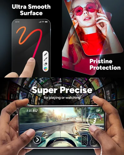 Miniatura 5 de ZAGG Fusion Privacy - Protector de pantalla para Google Pixel 9 / Pixel 9 Pro, polímero híbrido flexible, filtro de privacidad de 2 vías, protección