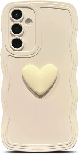 Miniatura 15 de Funda para Samsung Galaxy S22 para mujer, linda funda Kawaii 3D Love Heart color sólido rizado ondulado lente de cámara cubierta a prueba de golpes