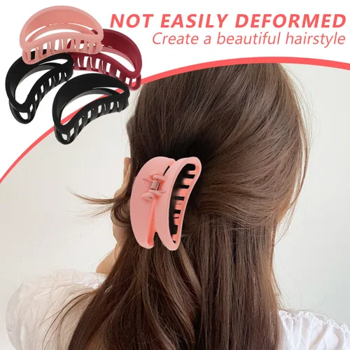 Miniatura 8 de Lurrose Pinza para el pelo para mujer, soporte para cola de caballo en forma de luna, pinzas curvadas huecas esmeriladas, pinzas para el pelo